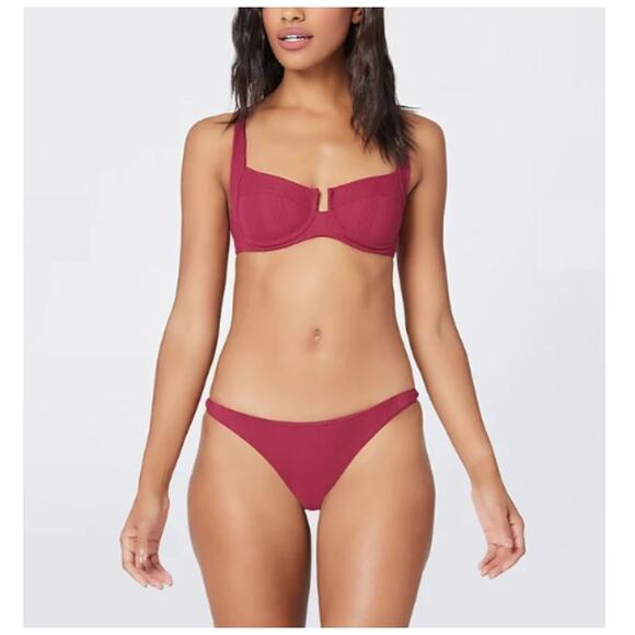 L*Space Pointelle Rib Camacho Bikini Bottom Small - Picture 1 of 8